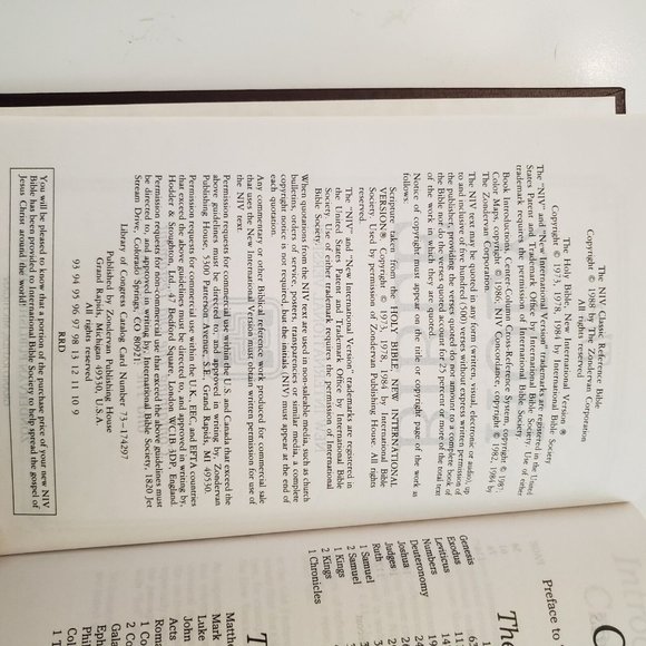 Holy Bible NIV Reference Edition Red Letter Old & New Test Bible Zondervan HB + - Picture 7 of 14